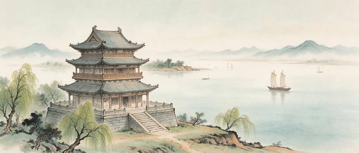 岳阳楼与洞庭湖烟波